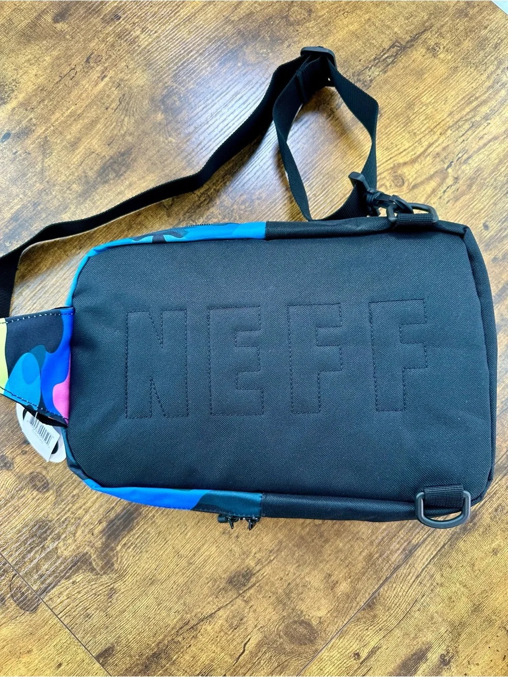 Neff Covershot Sling Bag, Black Neon Camo Backpack Unisex Daypack NWT